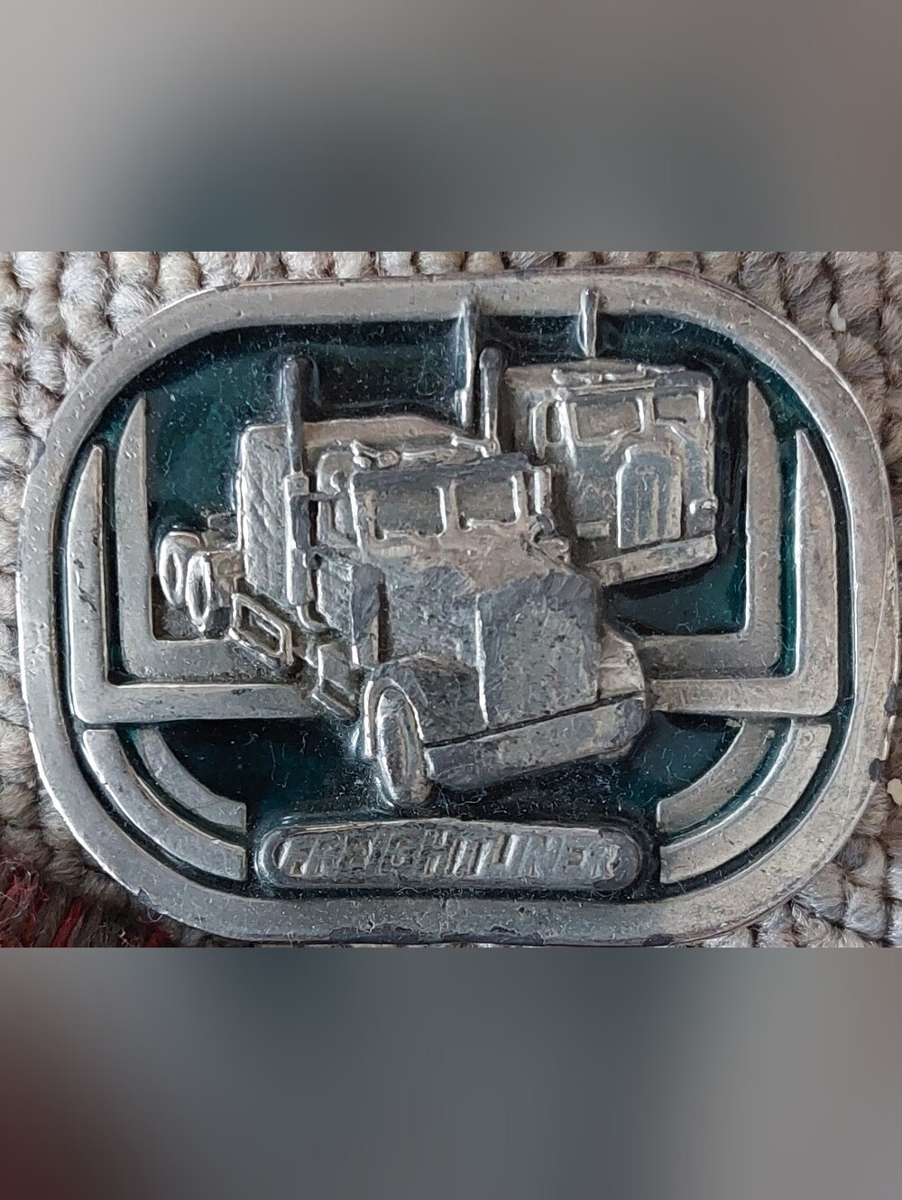 "4$ Add-On" Freightliner Trucks Belt Buckle Enamelled